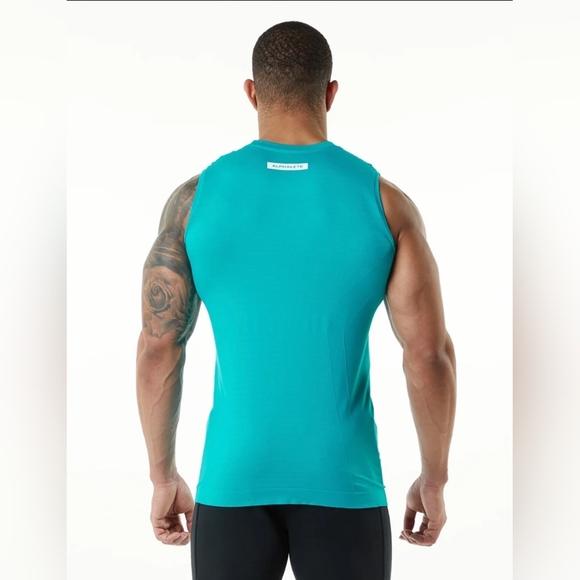 Nwt alphalete men's hero tank color ocean blue - Picture 3 of 12